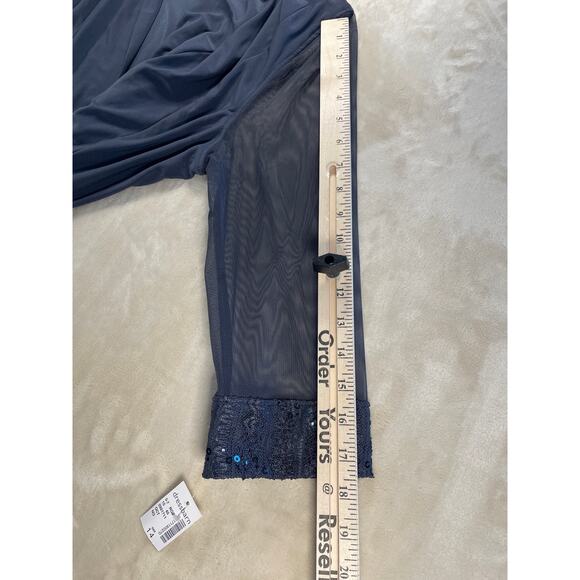 R & M Richards Dress Barn NWT Blue Duster Shear Sleeves Size 14 - Picture 6 of 11